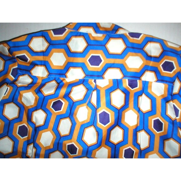 Womens New The Limited Blouse Work Play Blue Orange Cream Geometric Purple S Top - Picture 12 of 12